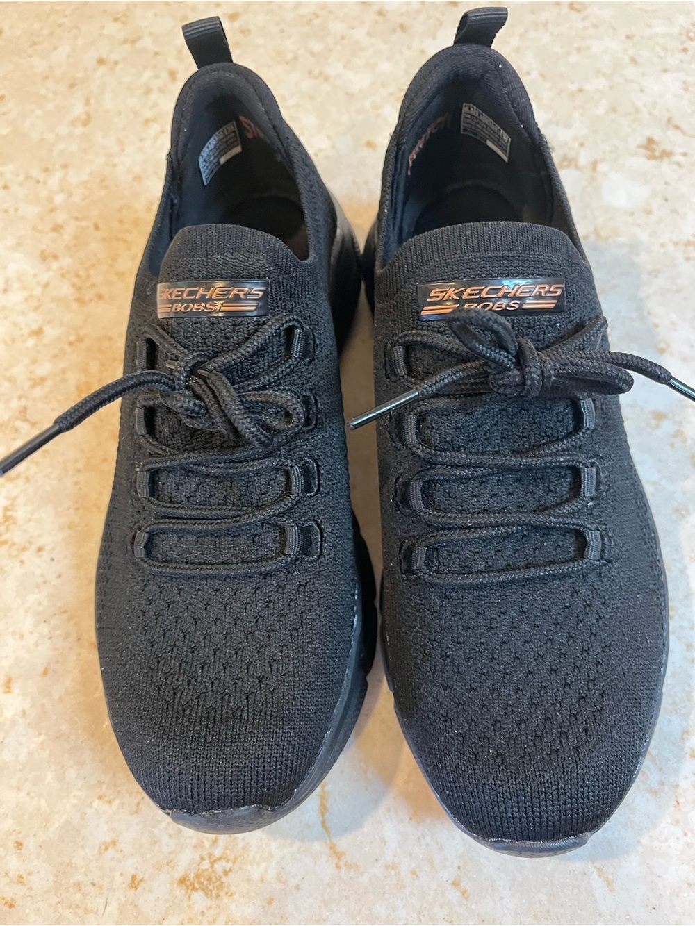 Skechers Men’s Black Knit Slip-On Sneaker with Elastic Laces